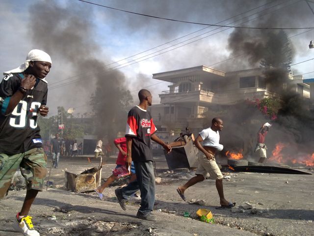 Haiti protests in December 2010 after the election 